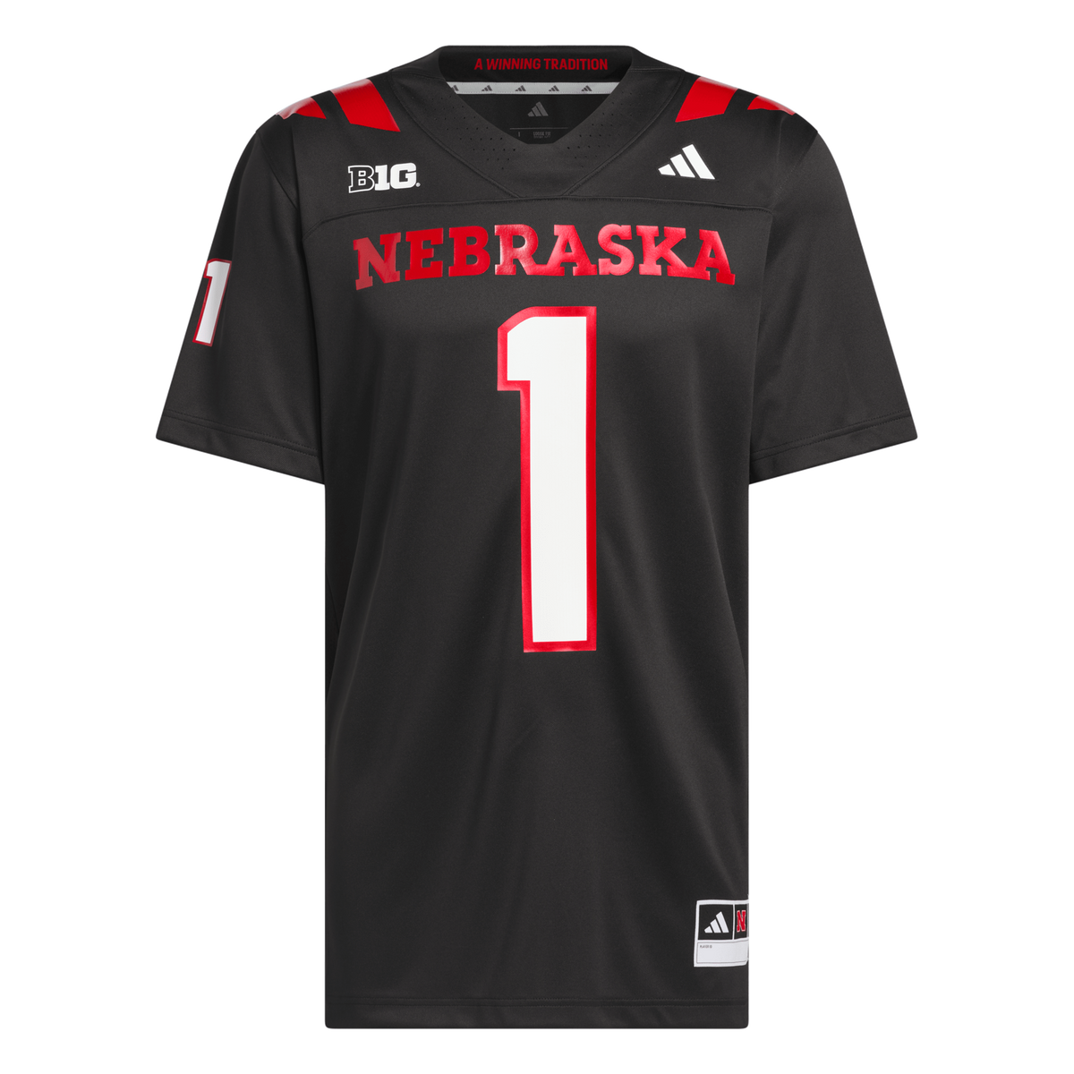 #1 Nebraska Huskers Our Red Burns Brighter Premier Strategy Jersey - Black