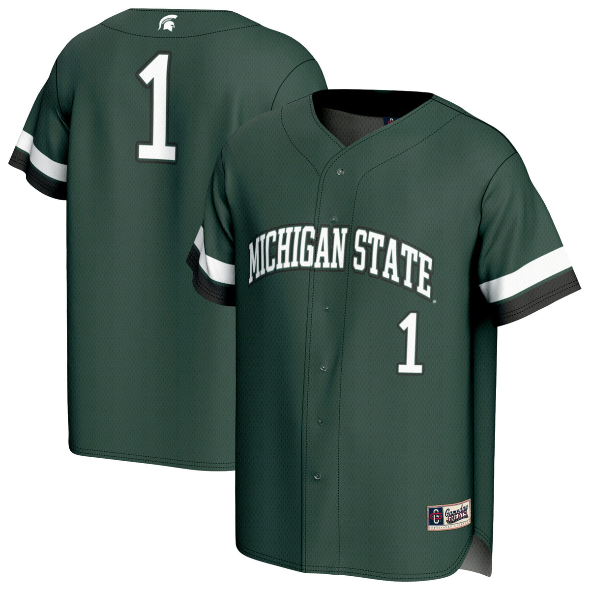 #1 Michigan State Spartans GameDay Greats Lightweight Collegiate Baseball Fashion Jersey - Green