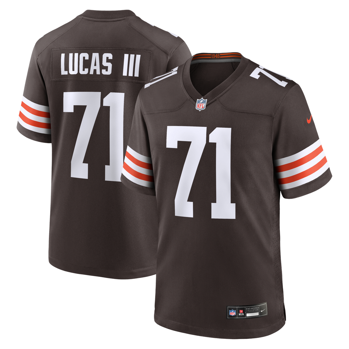 Cleveland Browns Cornelius Lucas Brown Team Game Jersey
