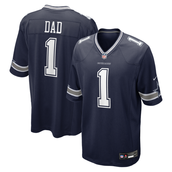 Dallas Cowboys Number 1 Dad Nike Navy Game Jersey