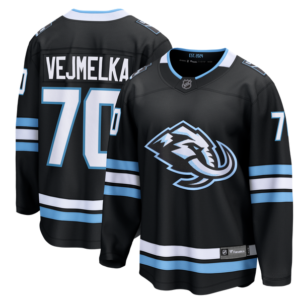 Utah Mammoth Karel Vejmelka Fanatics Black Home Breakaway Jersey