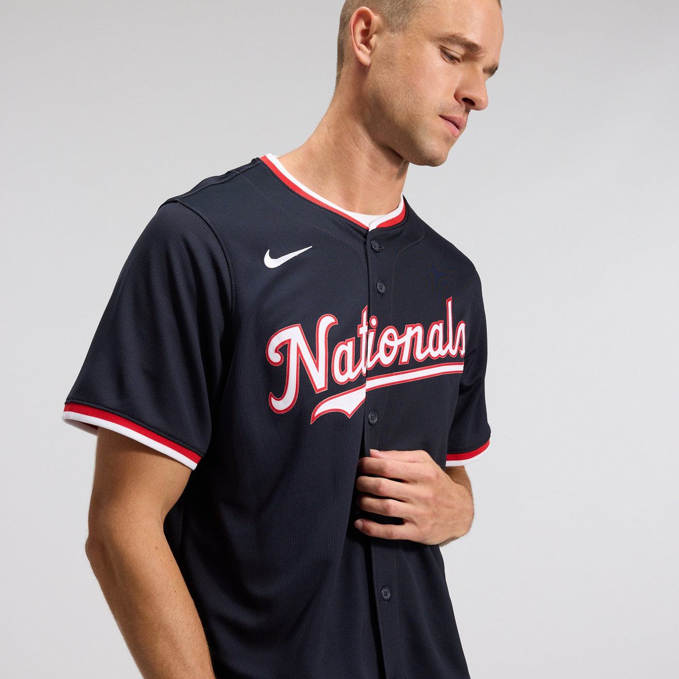 Washington Nationals James Wood Nike Navy Alternate Limited Player Jersey
