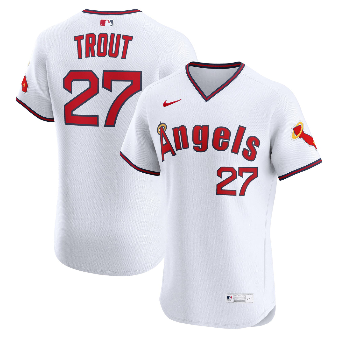 Los Angeles Angels Mike Trout Nike White Alternate 2 Elite Jersey