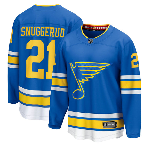 St. Louis Blues Jimmy Snuggerud Fanatics Blue Home Breakaway Jersey