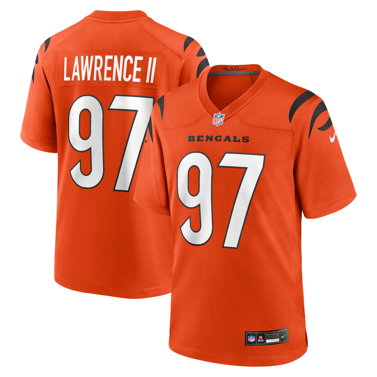 Cincinnati Bengals Dexter Lawrence II Orange Game Jersey