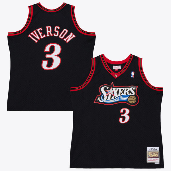 Philadelphia 76ers Mitchell & Ness Allen Iverson 1997 Dark Authentic Jersey - Black