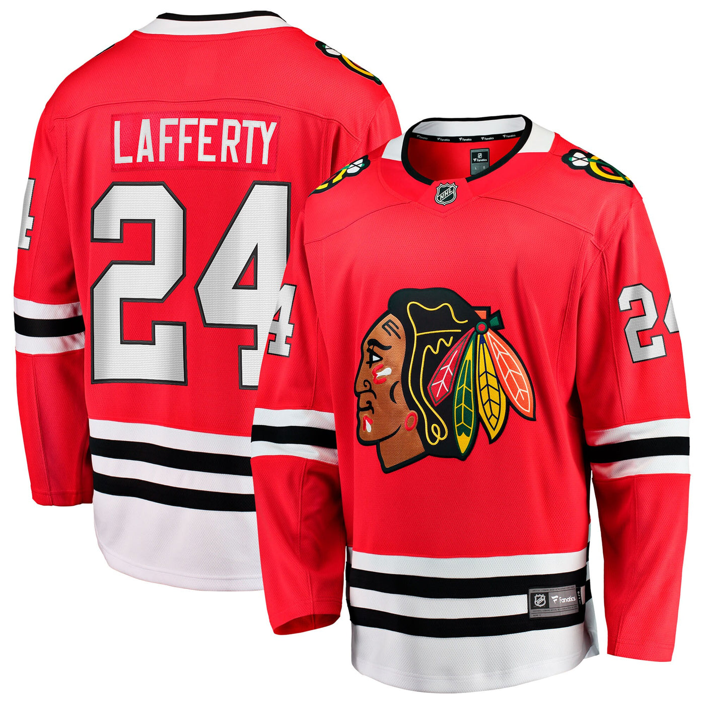 Chicago Blackhawks Sam Lafferty Fanatics Red Home Breakaway Jersey