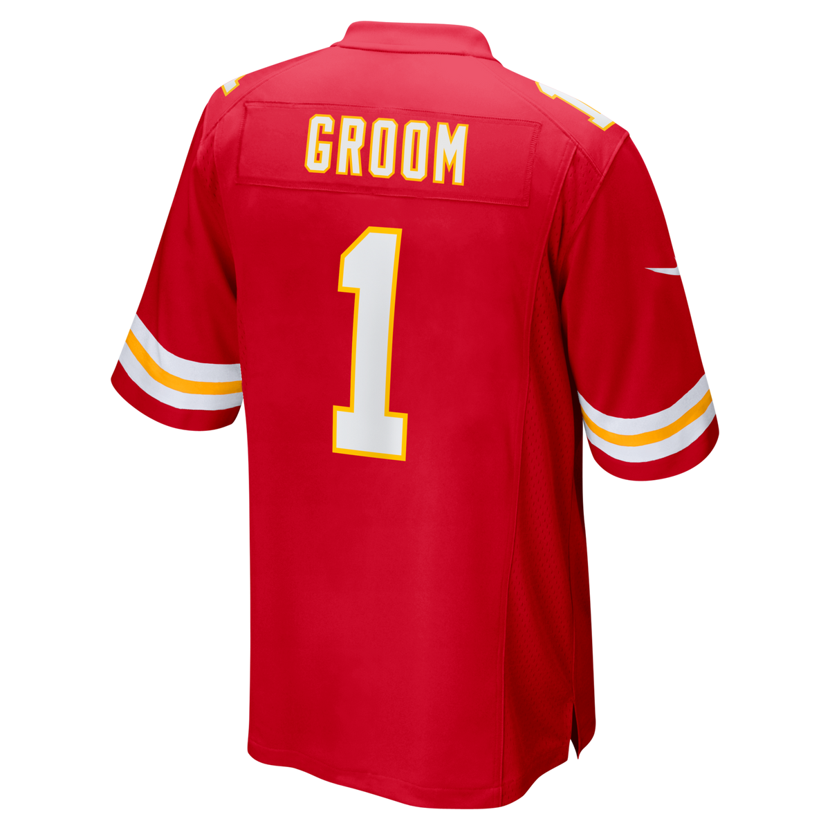 Kansas City Chiefs Number 1 Groom Red Game Jersey