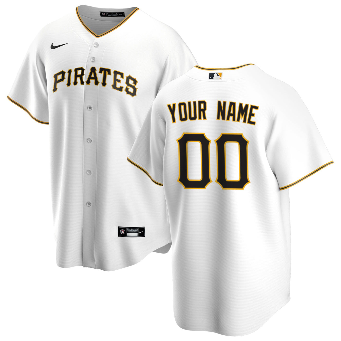Pittsburgh Pirates Nike White Home Replica Custom Jersey