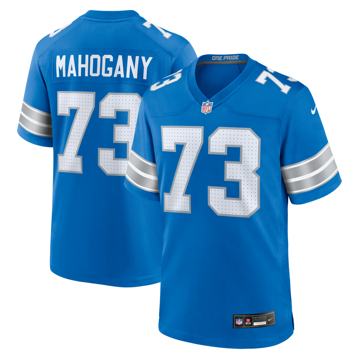 Detroit Lions Christian Mahogany Blue Team Game Jersey