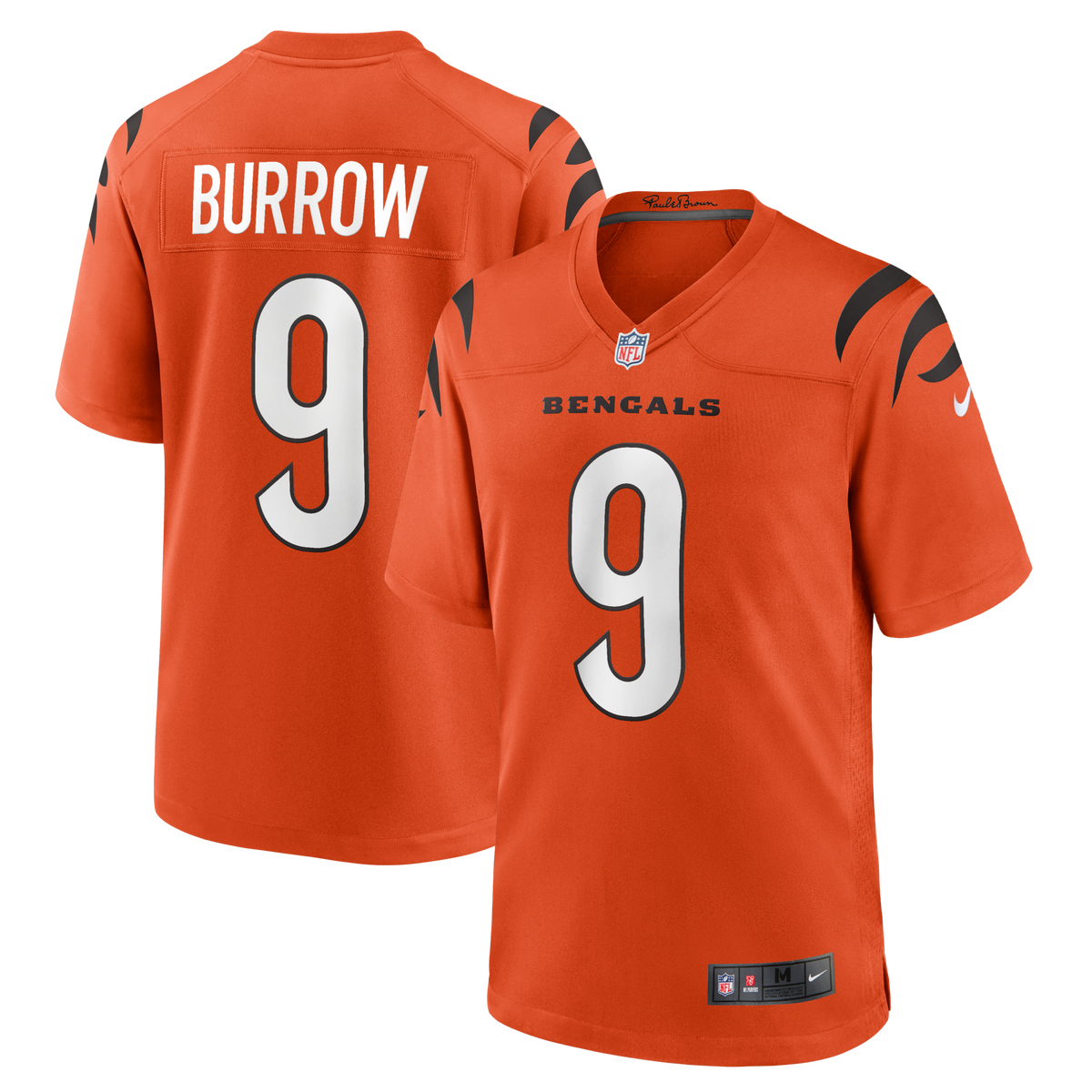 Cincinnati Bengals Joe Burrow Orange Alternate Game Jersey