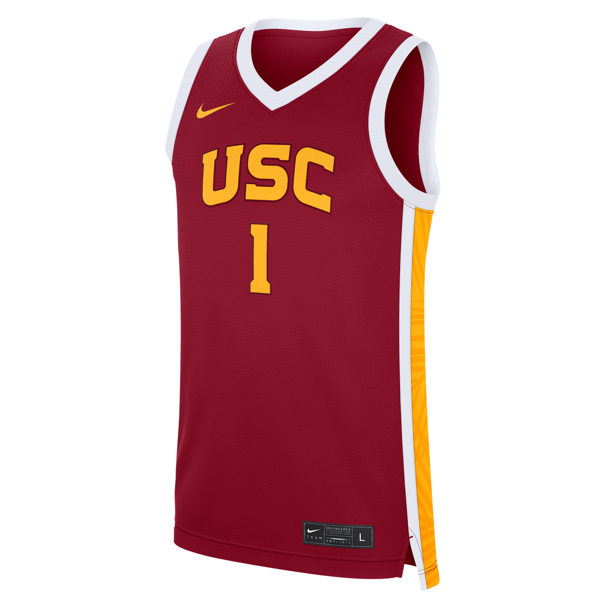 #1 USC Trojans Road Replica Basketball Jersey - Cardinal