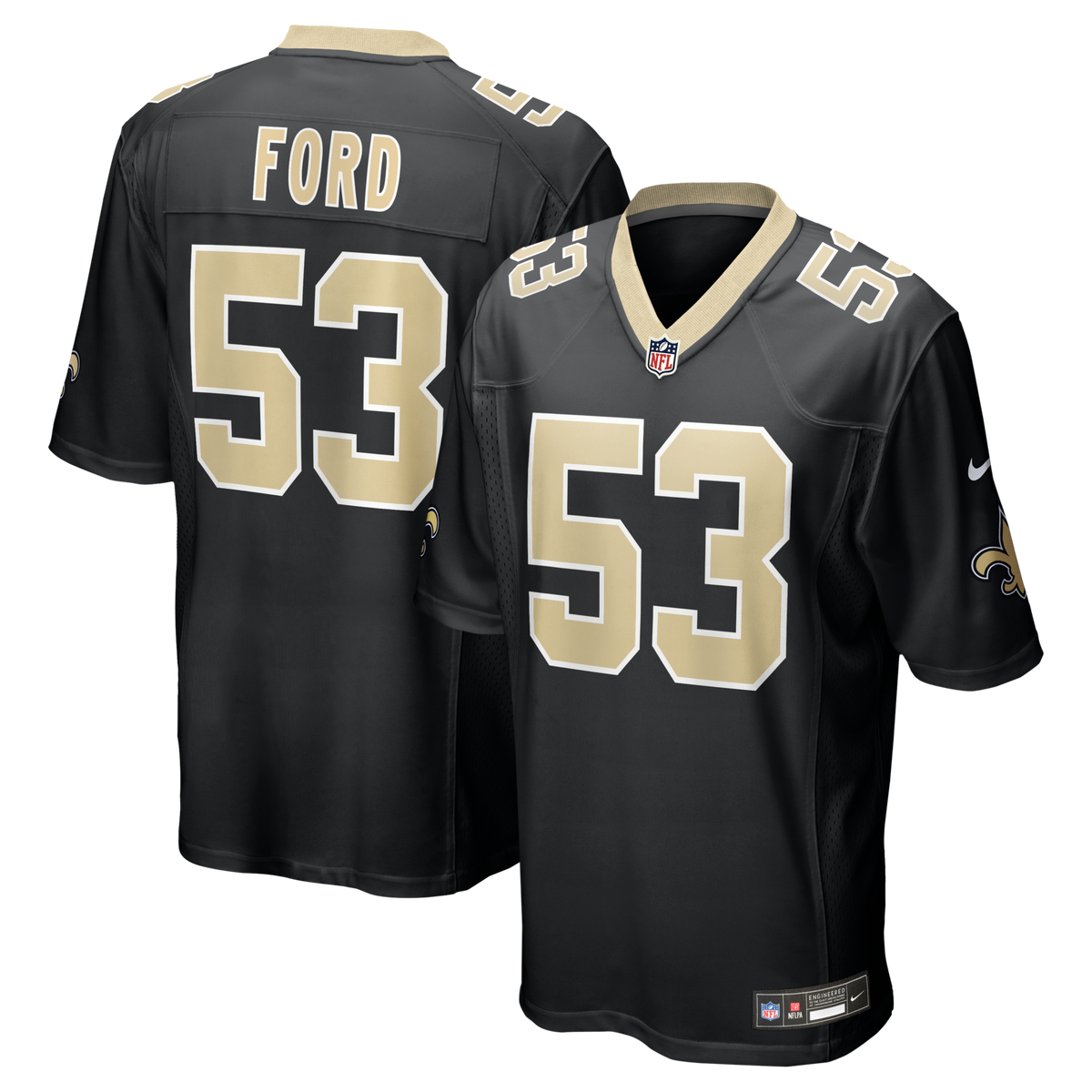 New Orleans Saints Jaylan Ford Black Game Jersey