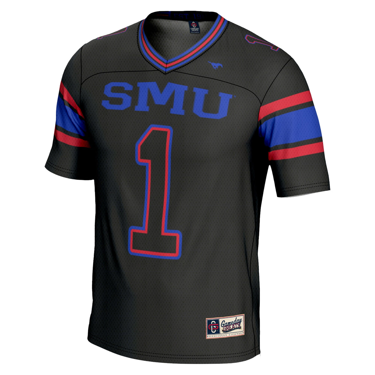 #1 SMU Mustangs GameDay Greats Endzone Football Jersey - Black