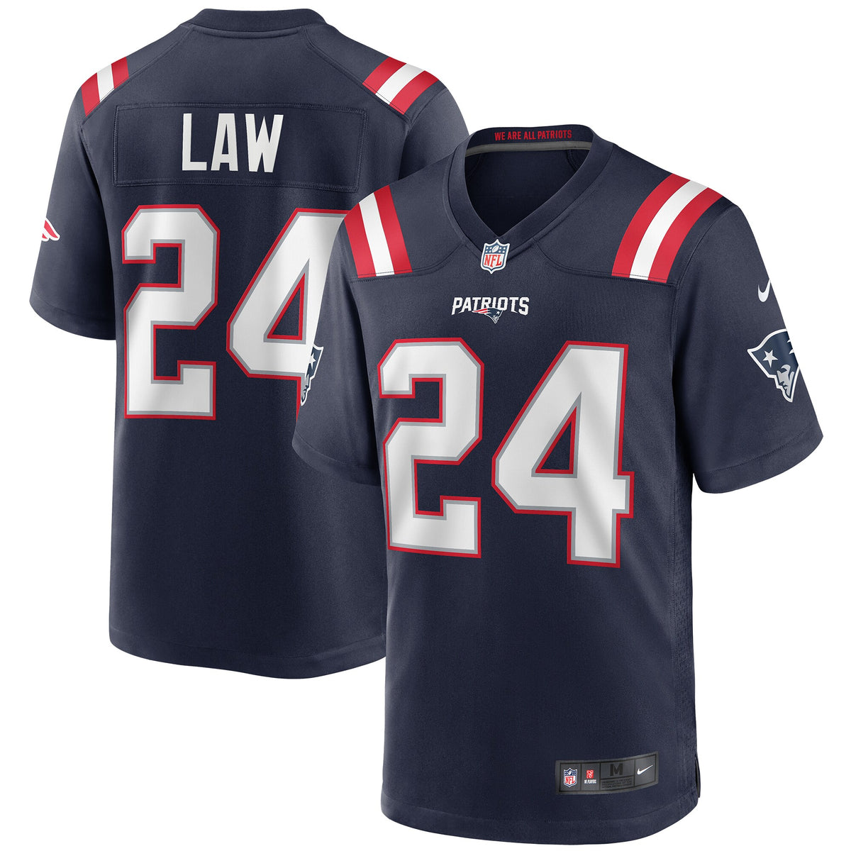 New England Patriots Ty Law Navy Game Retired Player Jersey