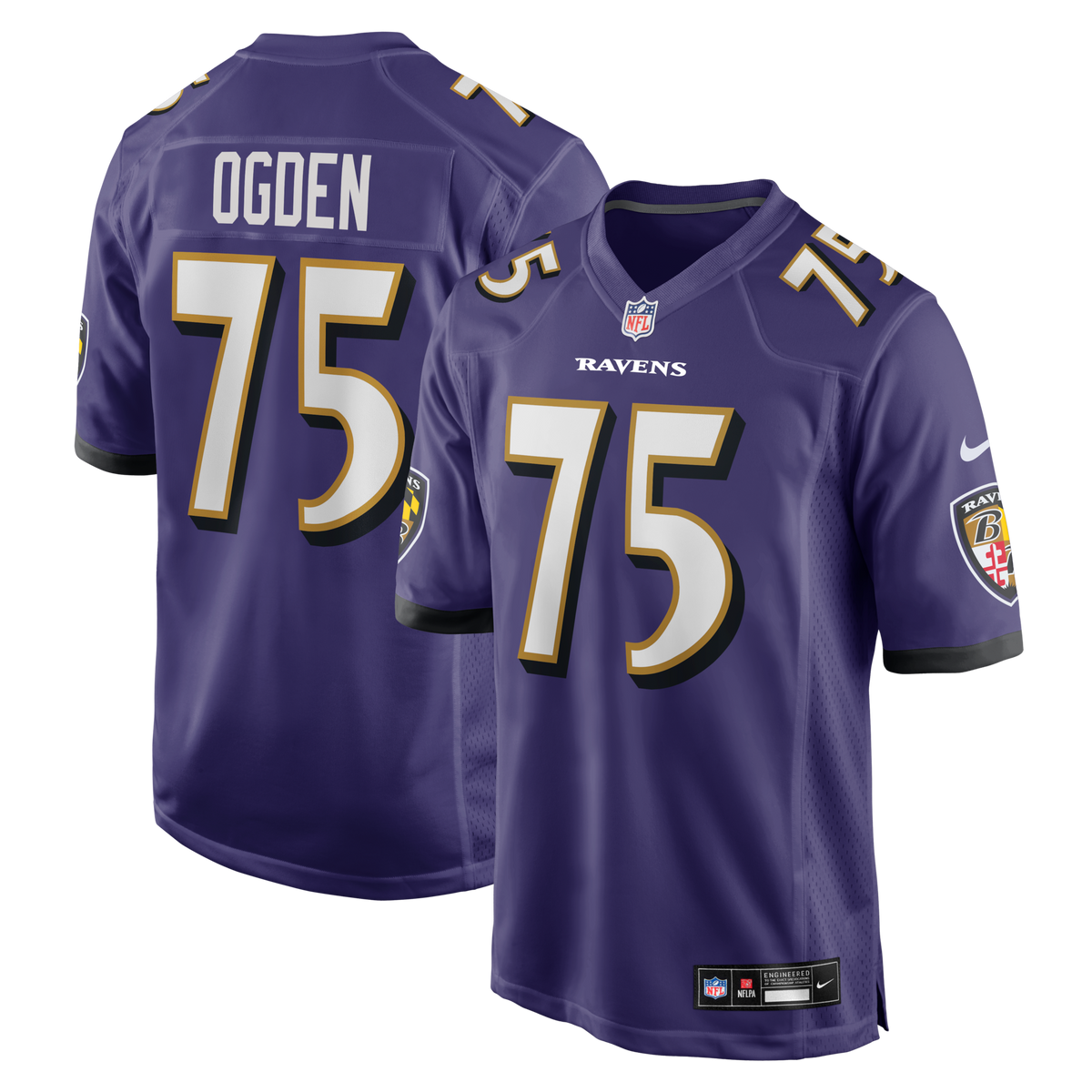 Baltimore Ravens Jonathan Ogden Purple Game Retired Player Jersey