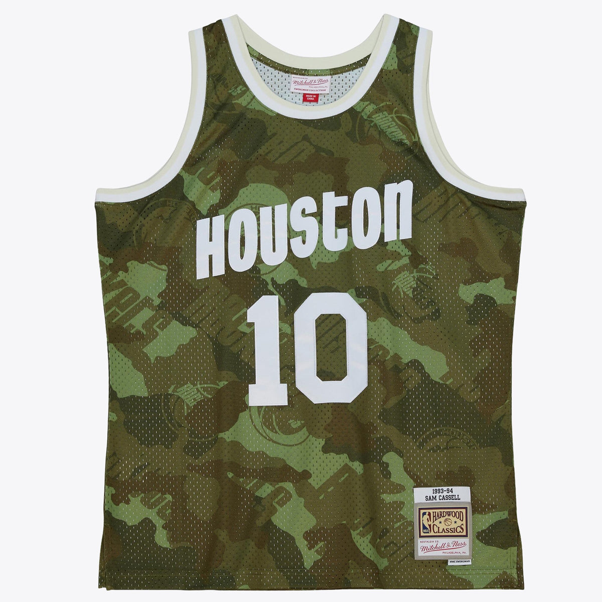 Houston Rockets Mitchell & Ness Sam Cassell 1993 Ghost Camo Swingman Jersey - Green