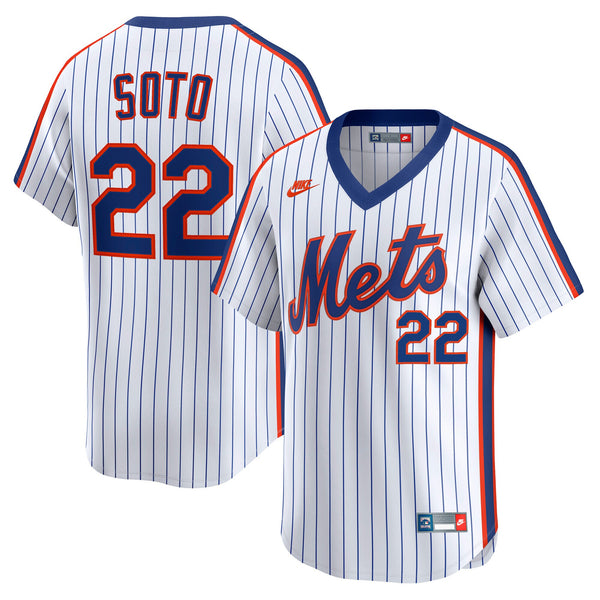 New York Mets Juan Soto Nike White Cooperstown Collection Limited 40th Anniversary Jersey