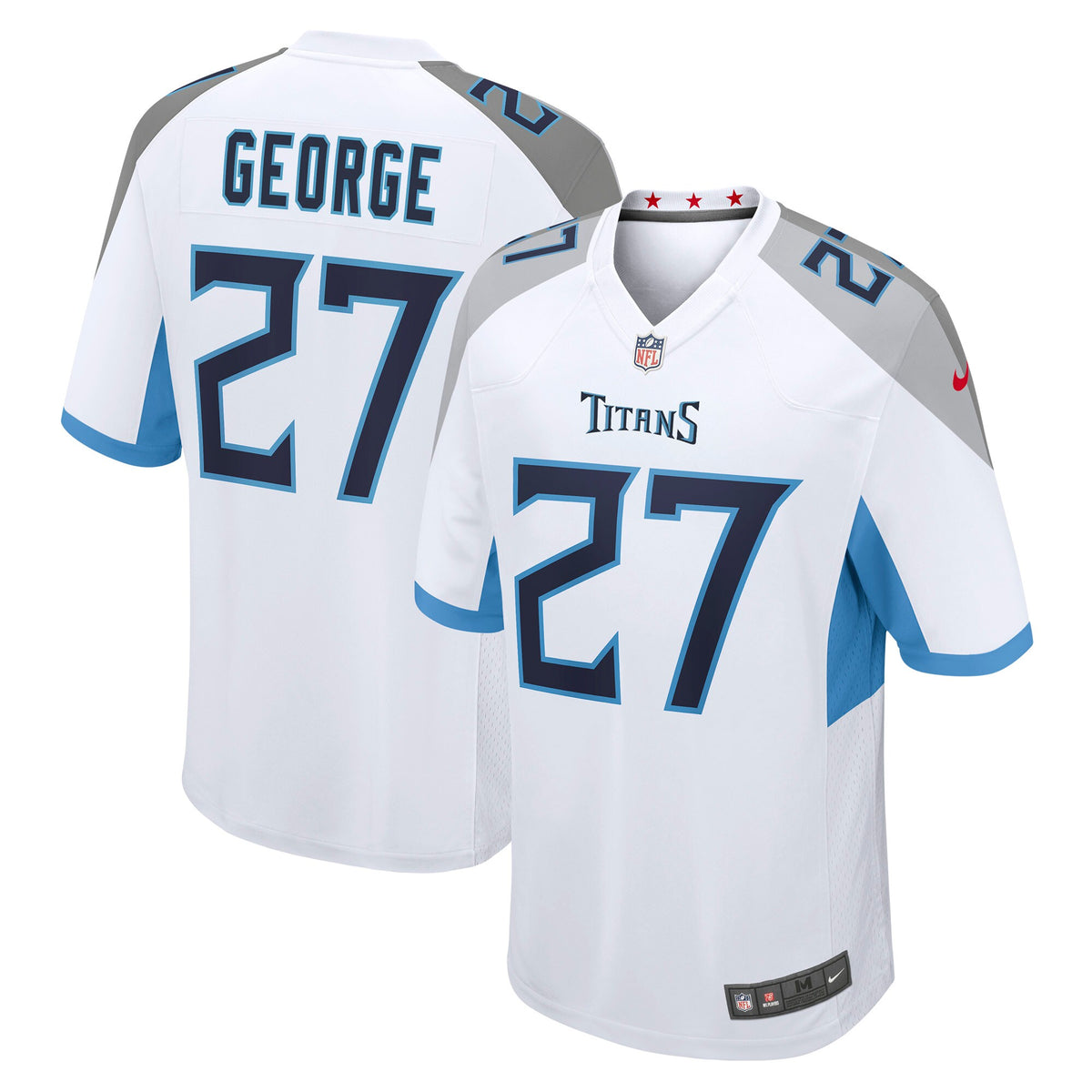 Tennessee Titans Eddie George White Retired Player Game Jersey