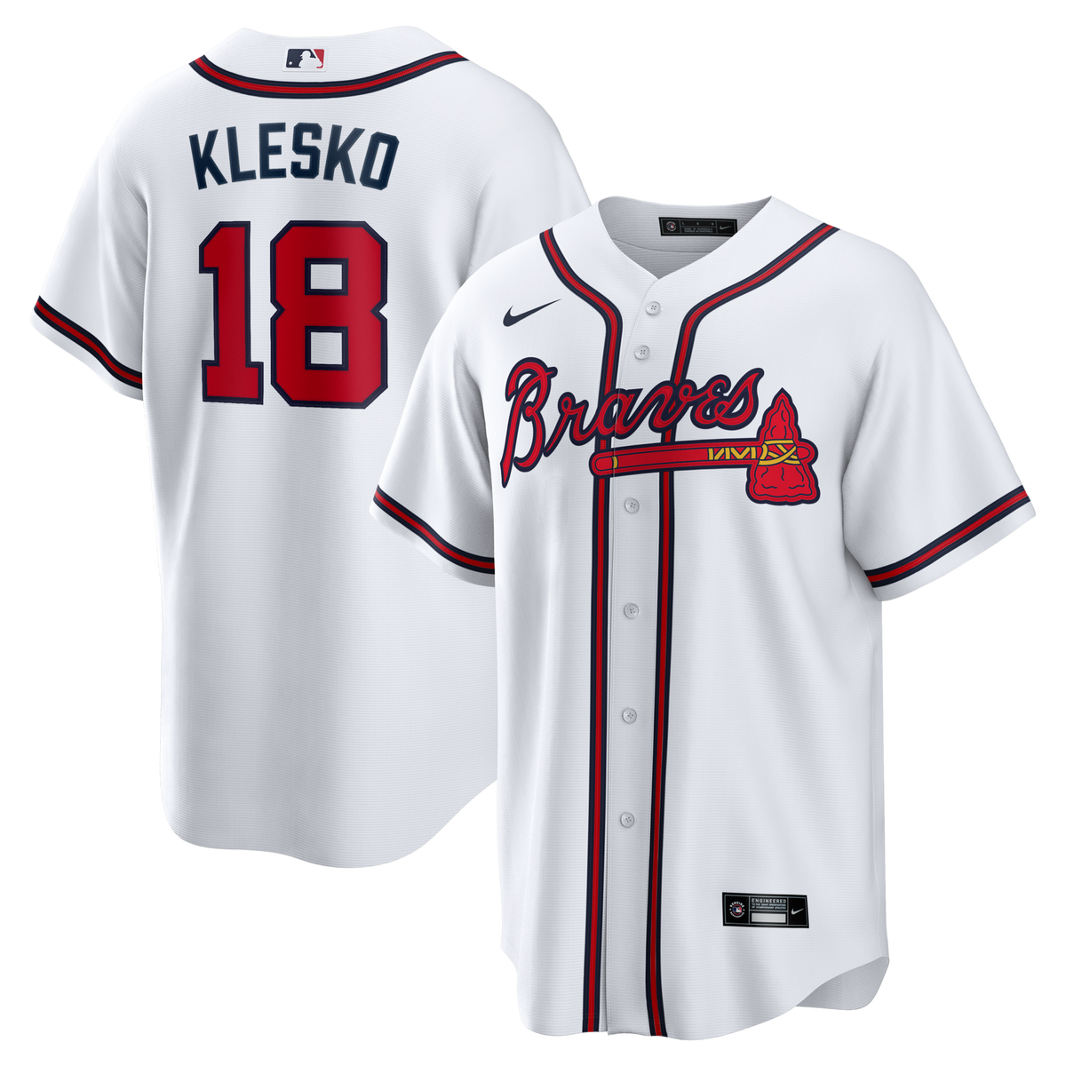 Atlanta Braves Ryan Klesko White Home Retired Player Replica Jersey