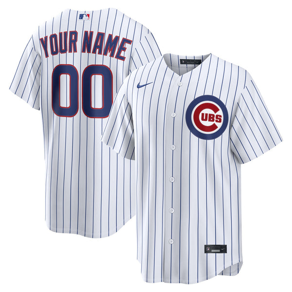 Chicago Cubs Nike White Home Replica Custom Jersey