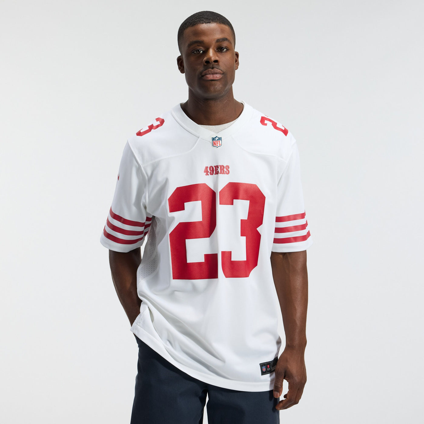 San Francisco 49ers Christian McCaffrey Nike White Game Player Jersey