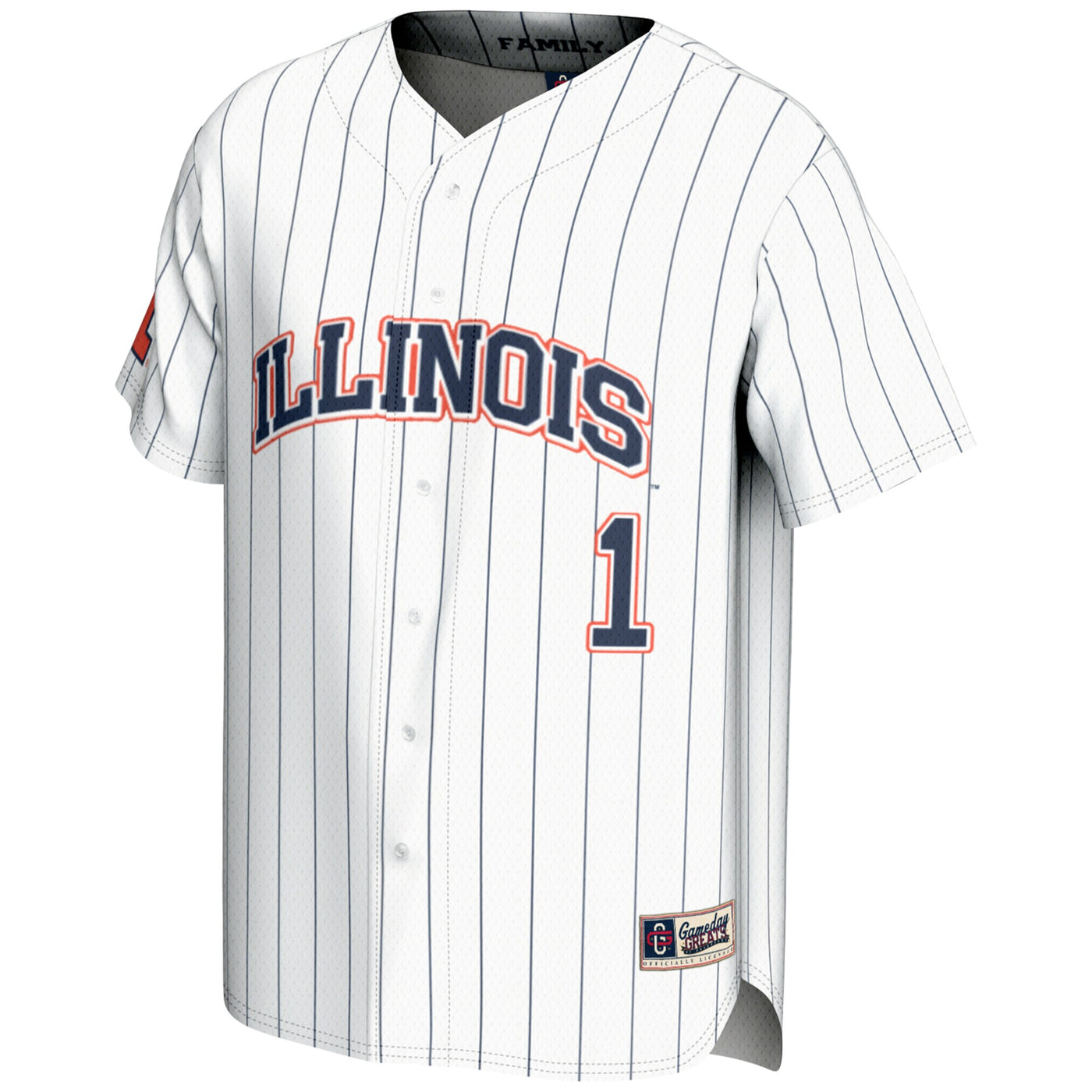 GameDay Greats #1 White Illinois Fighting Illini Lightweight Baseball Jersey