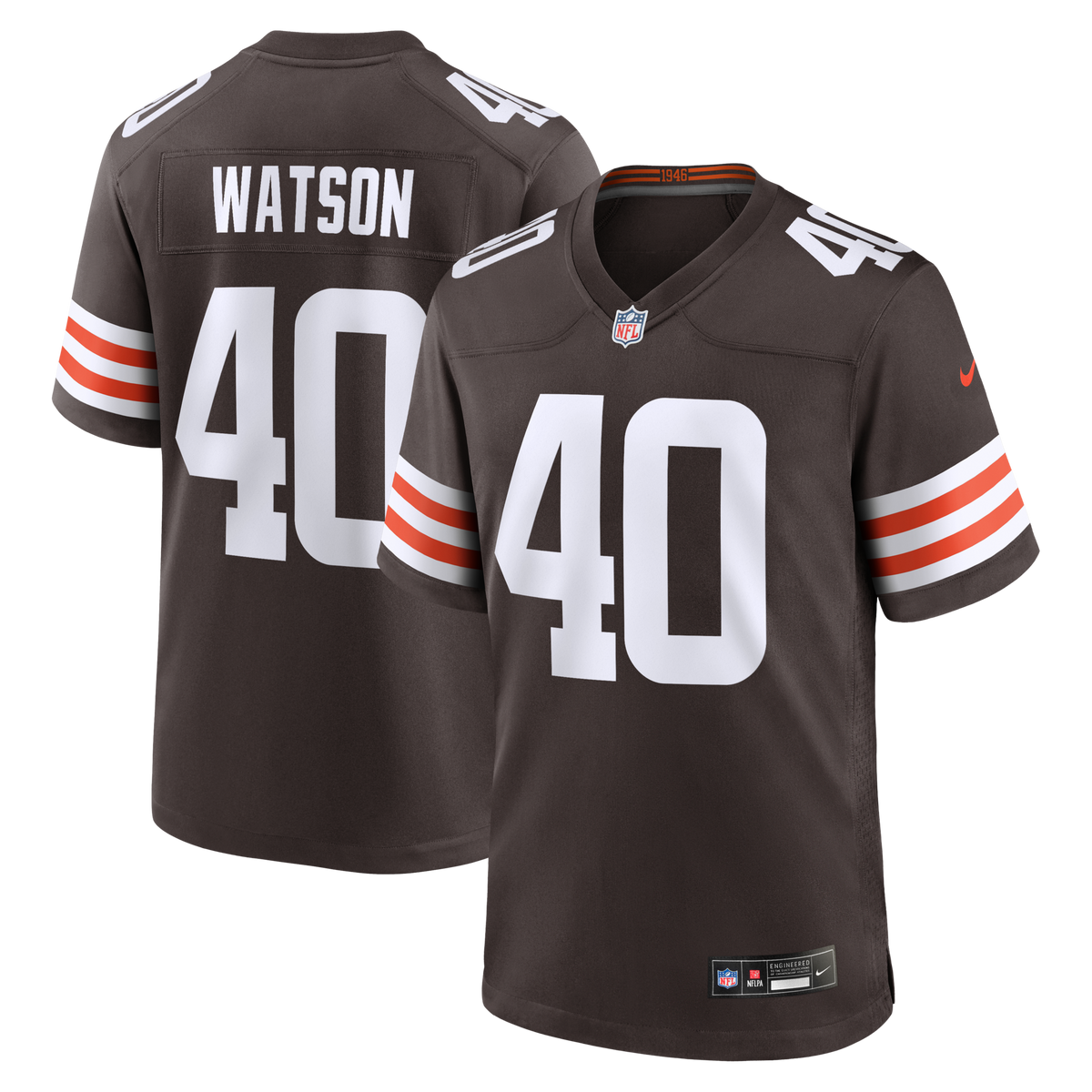 Cleveland Browns Nathaniel Watson Brown Team Game Jersey