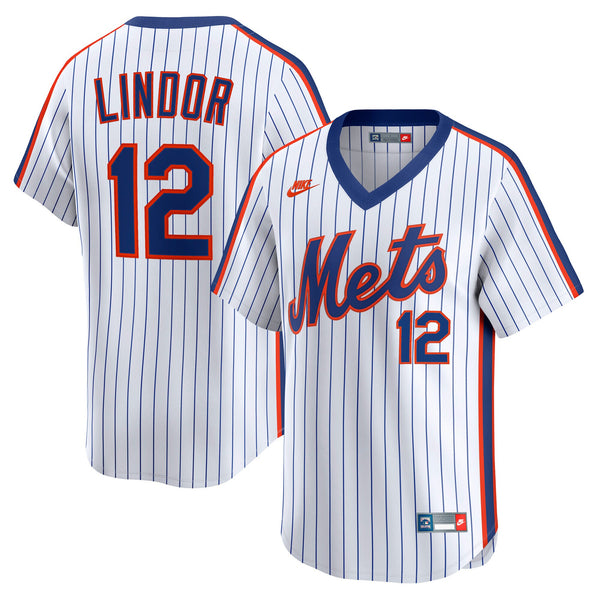 New York Mets Francisco Lindor White Throwback Cooperstown Collection Limited Jersey