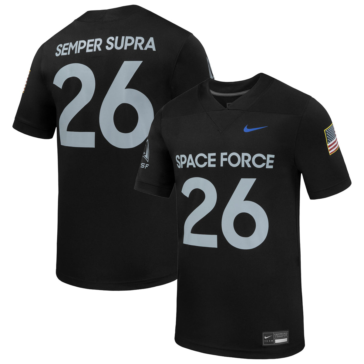 Air Force Falcons Space Force Replica Football Jersey - Black