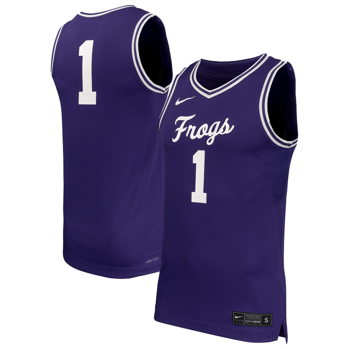 #1 TCU Horned Frogs Replica Basketball Jersey - Purple