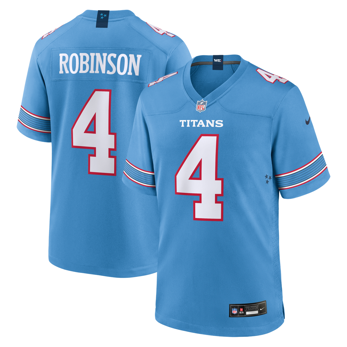 Tennessee Titans Wan'Dale Robinson Light Blue Team Game Jersey