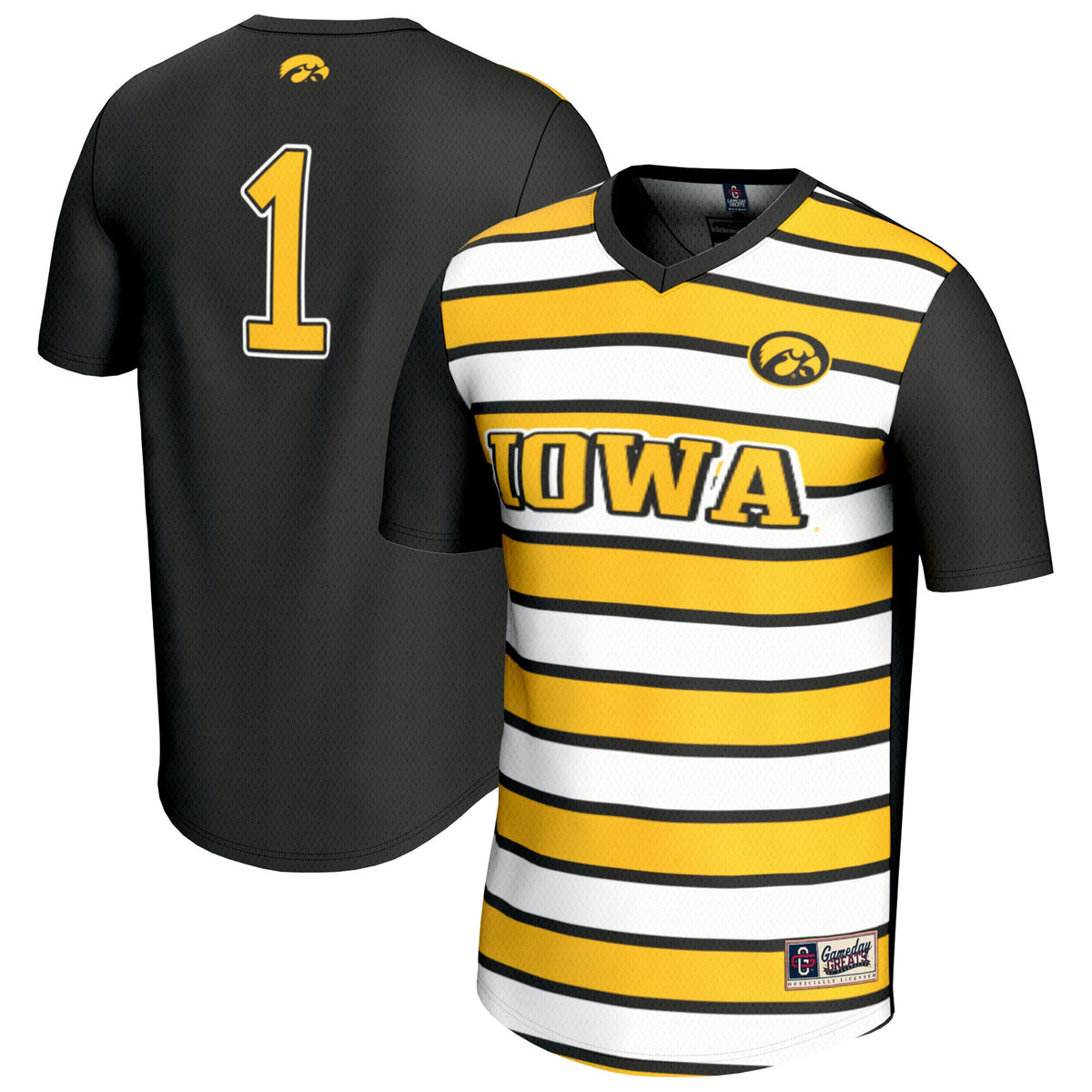 Iowa Hawkeyes GameDay Greats Lightweight Collegiate Soccer Fashion Jersey - Black