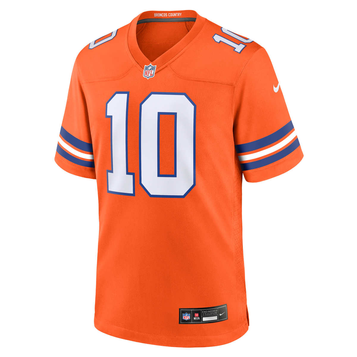 Denver Broncos Bo Nix Orange Mile High Collection 1977 Throwback Player Game Jersey