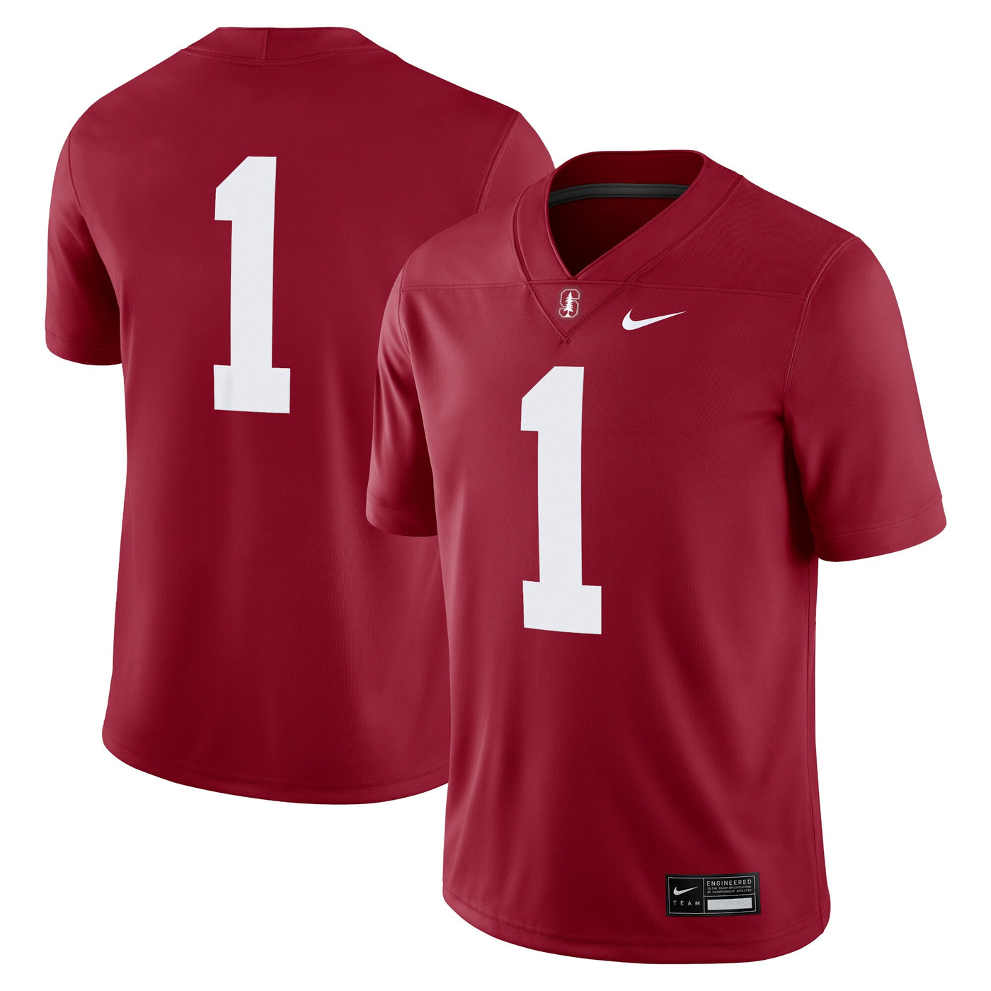 Nike #1 Cardinal Stanford Cardinal Game Jersey