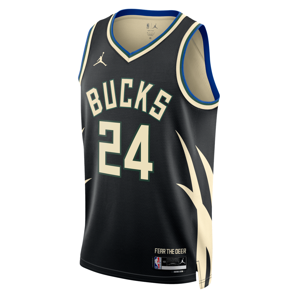 Milwaukee Bucks Jordan Brand Statement Edition Swingman Jersey - Hunter Green - Jaime Jaquez Jr. -