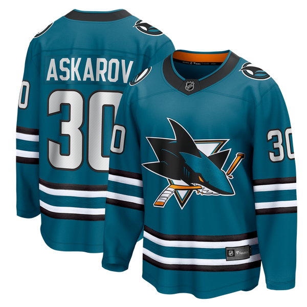 San Jose Sharks Yaroslav Askarov Fanatics Teal Home Breakaway Jersey