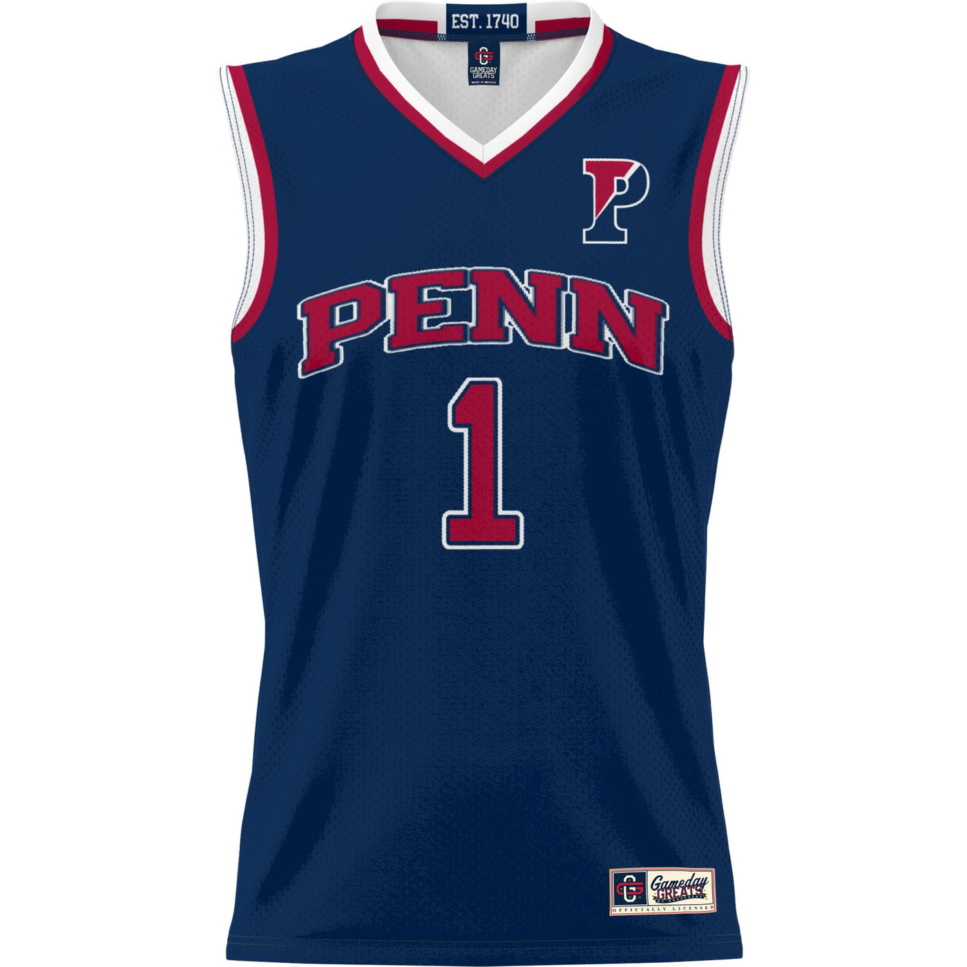 GameDay Greats #1 Navy Pennsylvania Quakers Lightweight Basketball Jersey