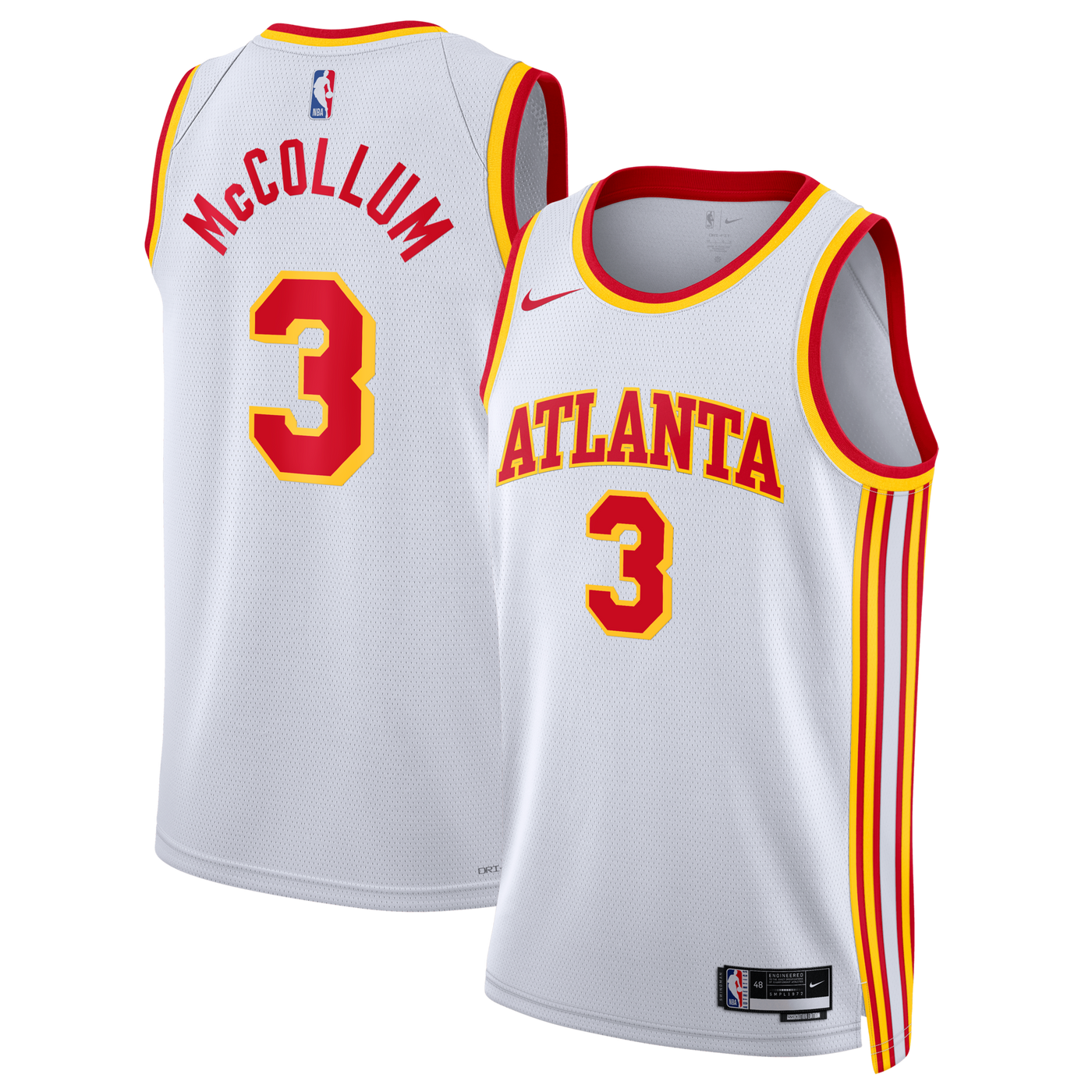 Atlanta Hawks Nike Association Edition Swingman Jersey - White - CJ McCollum