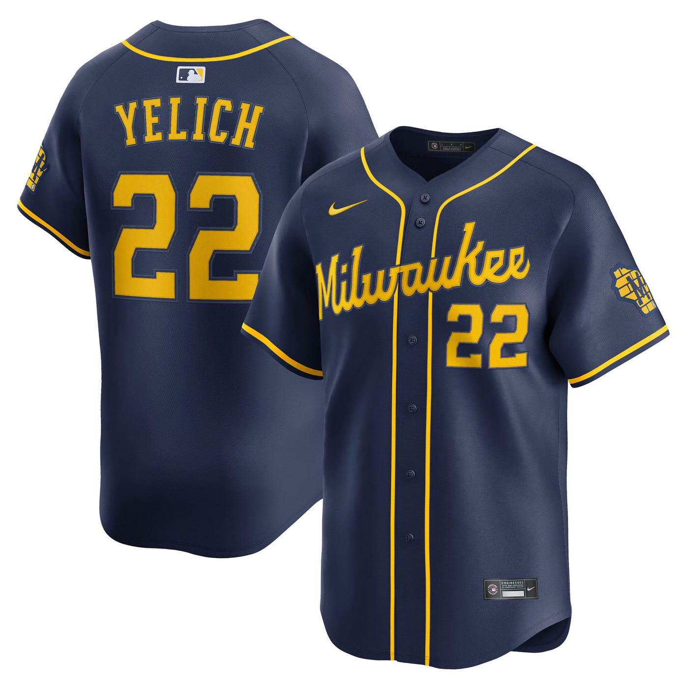 Milwaukee Brewers Christian Yelich Nike Navy Alternate Limited Jersey