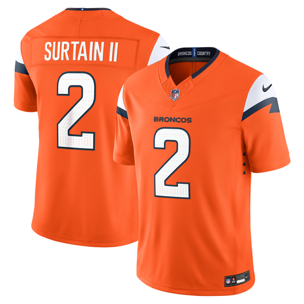 Denver Broncos Patrick Surtain II Nike Orange Team Vapor F.U.S.E. Stitched Limited Jersey