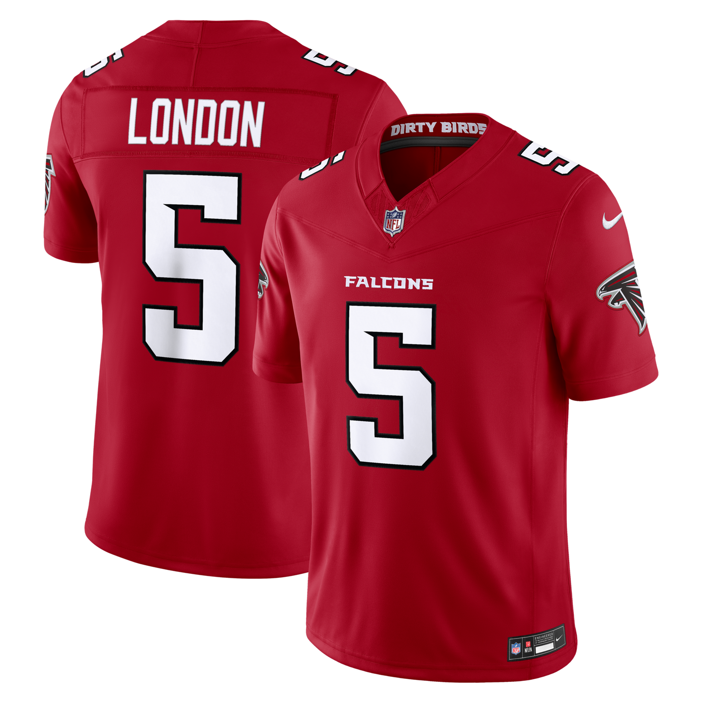 Atlanta Falcons Drake London Nike Red Team Vapor F.U.S.E. Stitched Limited Jersey
