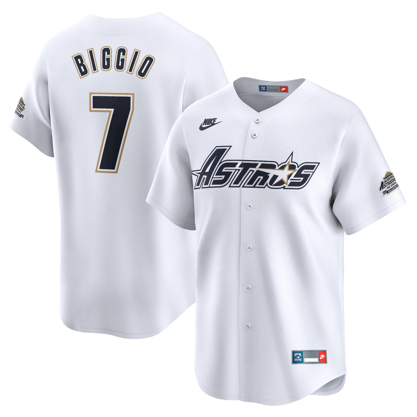 Houston Astros Craig Biggio Nike White Throwback Cooperstown Collection Limited Jersey