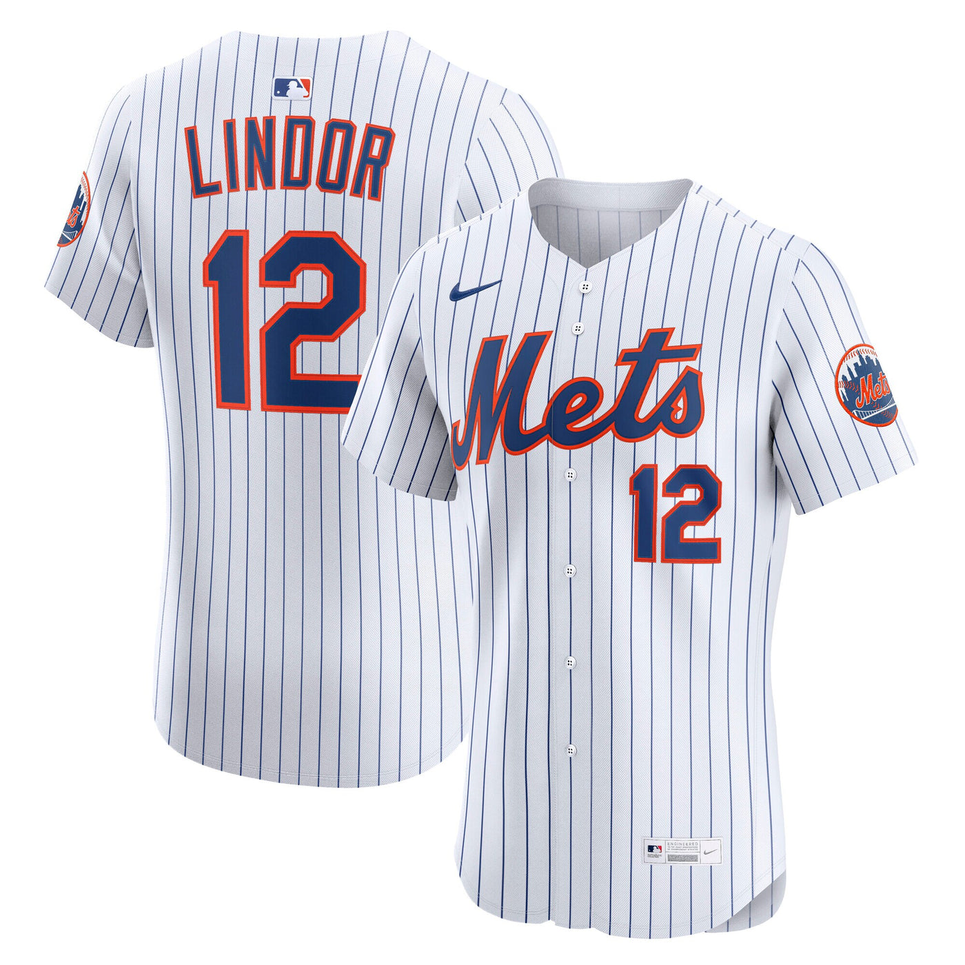 New York Mets Francisco Lindor Nike White Home Elite Player Jersey