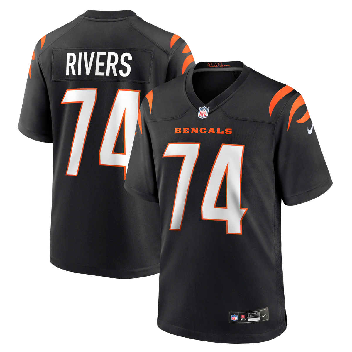Cincinnati Bengals Jalen Rivers Black Team Game Jersey