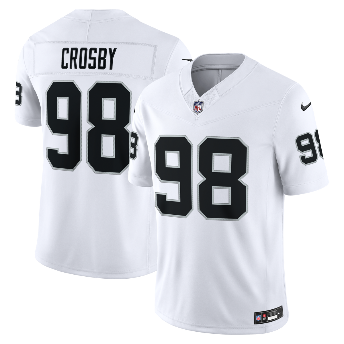 Las Vegas Raiders Maxx Crosby White Vapor F.U.S.E. Stitched Limited Jersey