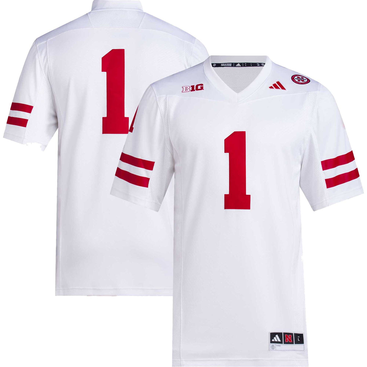 #1 Nebraska Huskers Premier Football Jersey - White