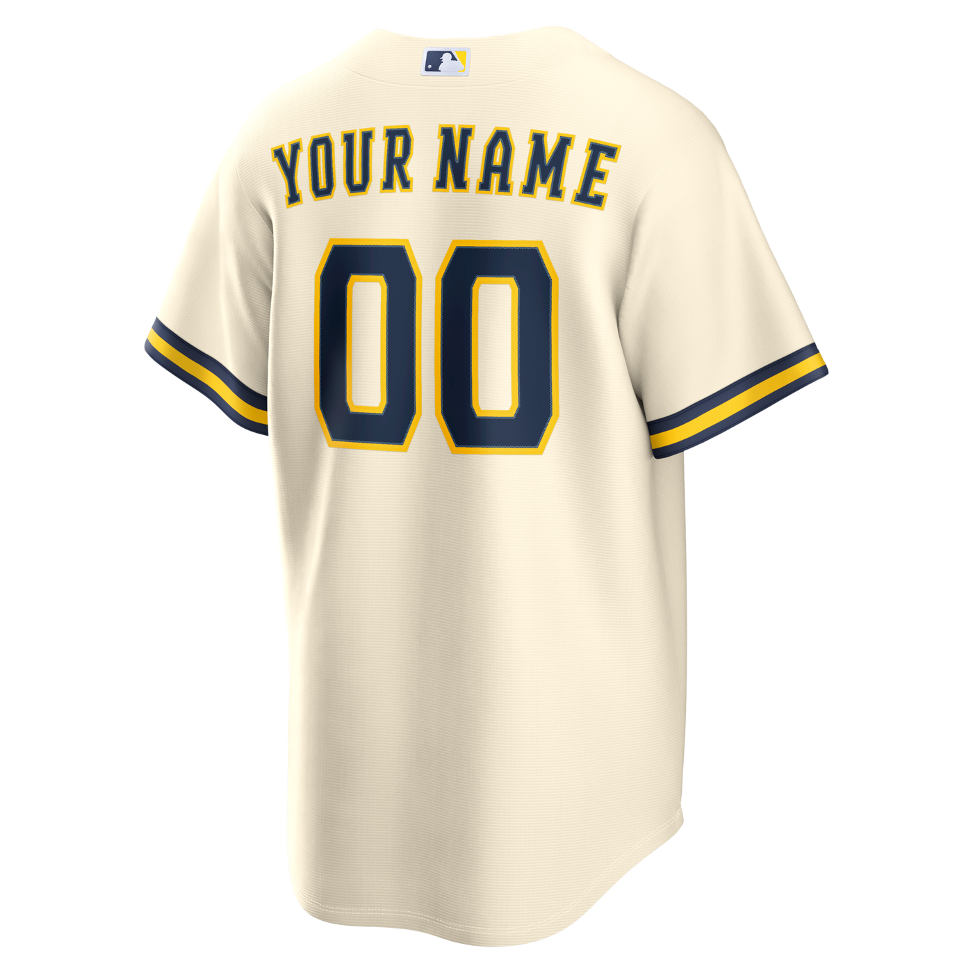 Milwaukee Brewers Nike Cream Home Replica Custom Jersey