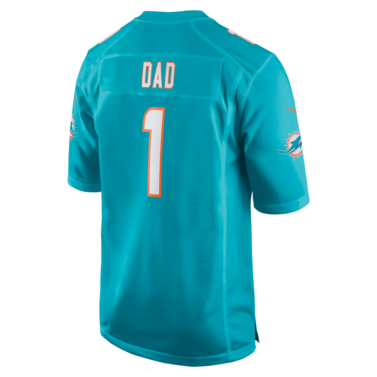 Miami Dolphins Number 1 Dad Aqua Game Jersey