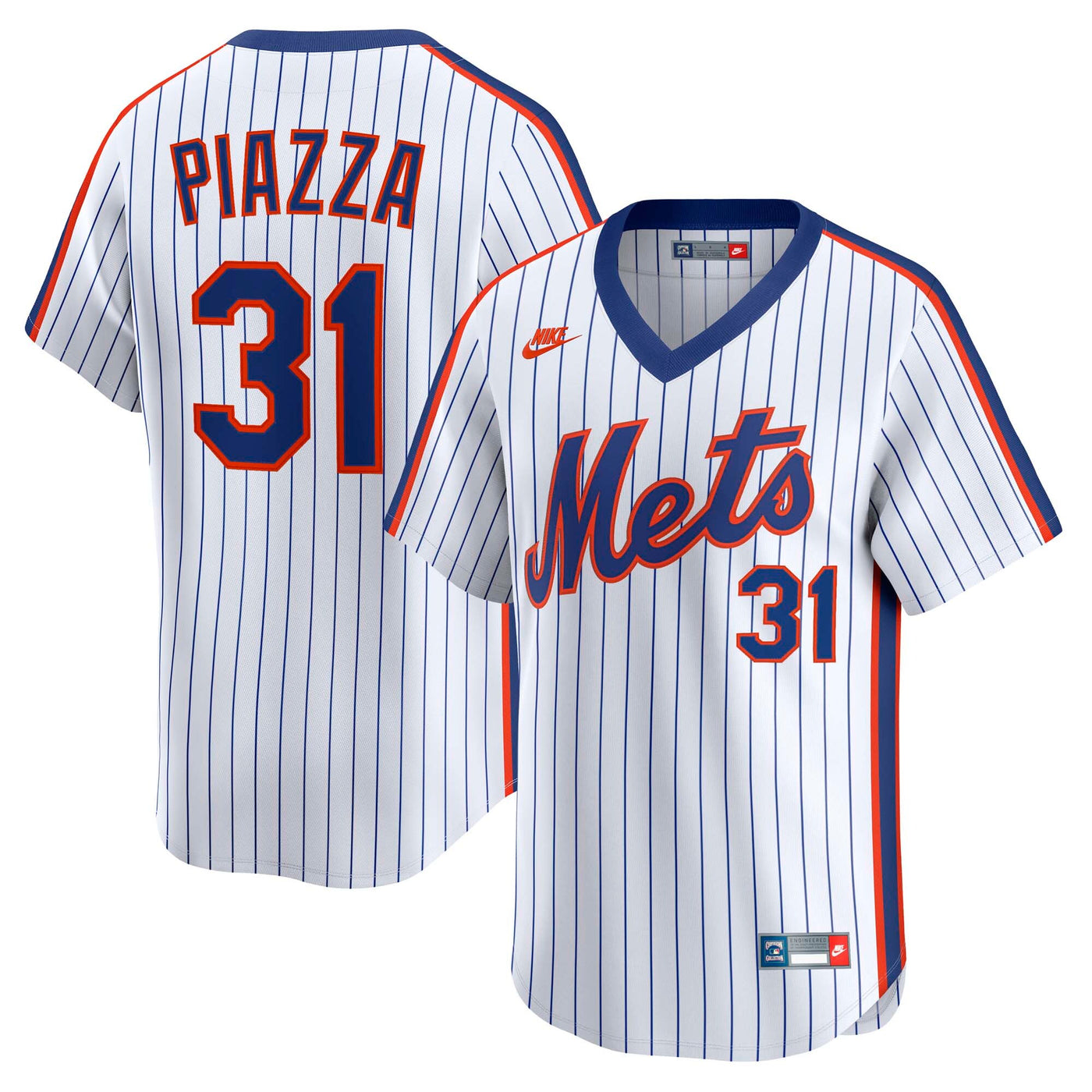 New York Mets Mike Piazza Nike White Throwback Cooperstown Collection Limited Jersey